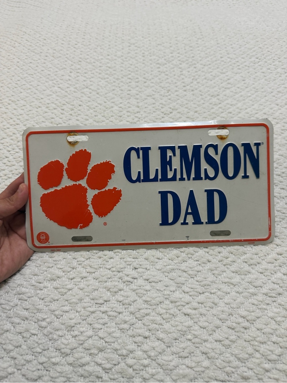 Clemson Dad Tigers Paw License Plate